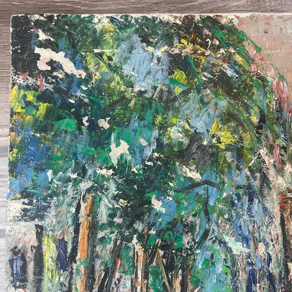 Vintage Oil Painting Signed J.D’Avo Paris Street Scene River Bridge 25x19 Canvas - Picture 3 of 11